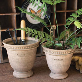 Clay urn planters