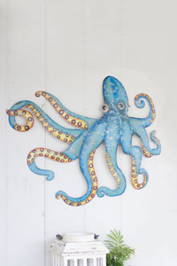 hand painted metal octopus