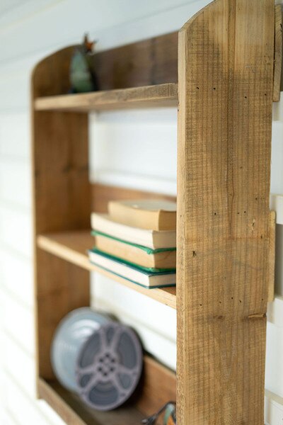recycled wood three tiered shelf