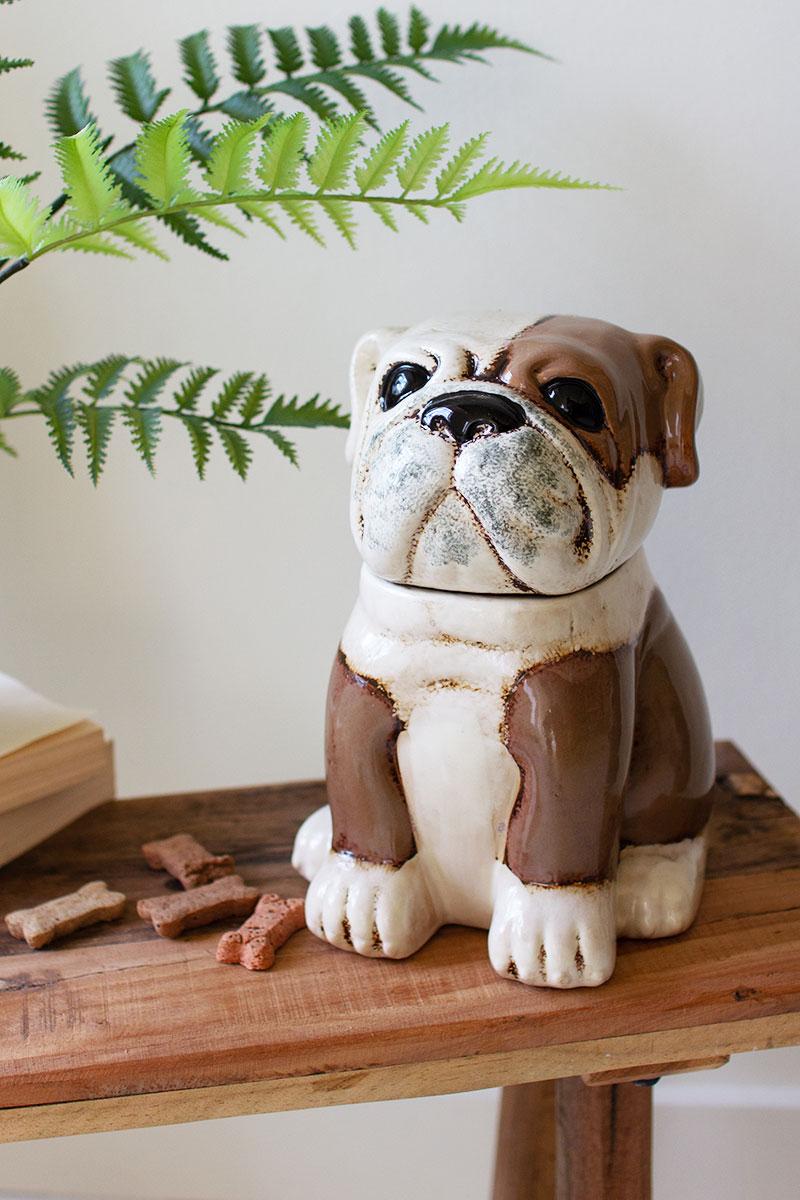 ceramic bull dog canister