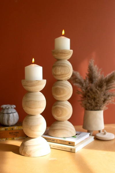 Carved Ball Candle Stands Carved Ball Candle Stands