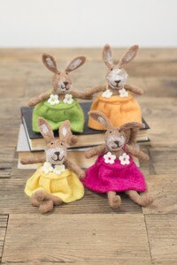 set of 4 felt rabbits