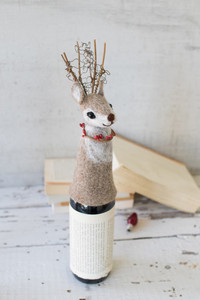 Rudolph the Felt Nose Wine Topper