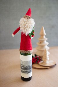 Classic Felt Santa Wine Topper