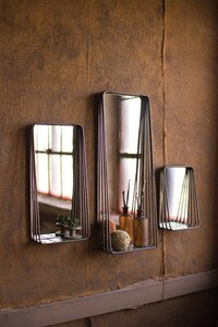 TALL METAL FRAMED MIRRORS WITH SHEL