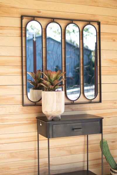 four oval mirrors with square frame