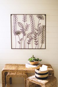 Wire Flowers and Ferns Wall Art