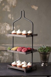 square metal three tiered display