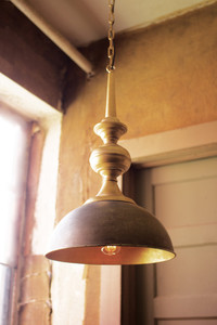 metal pendant light with antique gold finish