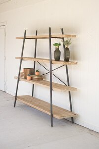 WOOD AND METAL TIERED DISPLAY