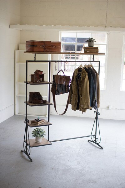 WOOD AND METAL DISPLAY UNIT