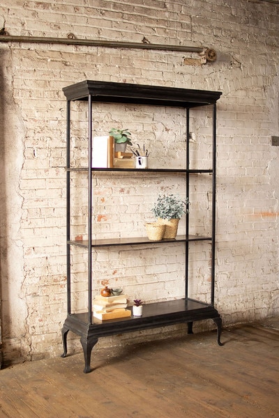 tall metal shelving unit