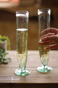 Set of 6 Tall Recycled Champagne Flutes