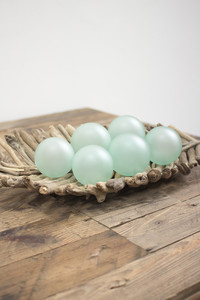 set of 6 frosted glass balls