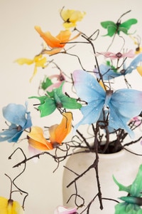 Botanica - Orange flowers with green leaves