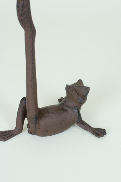 Cast Iron Frog Paper Towel Holder