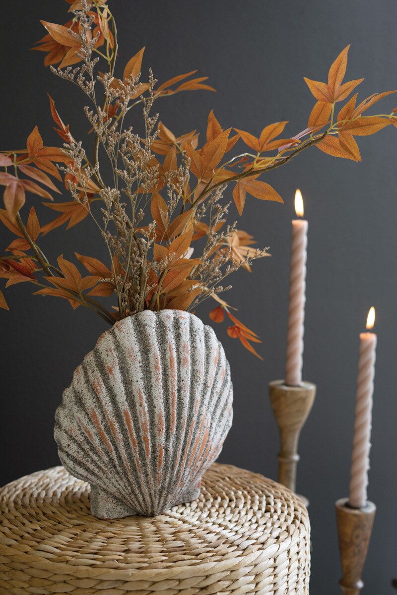 Clay Scallop Shell Vase