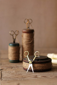 set of 3 recycled wooden spools