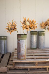 recycled metal military canister vase