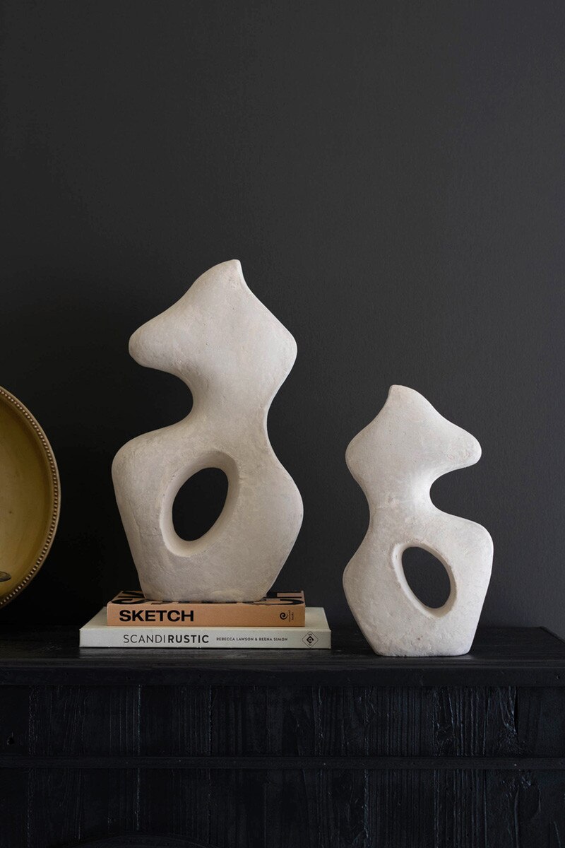 Set of 2 Paper Mache Sculptures