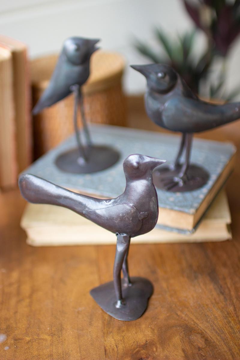 Accents -set of 3 black antique iron birds