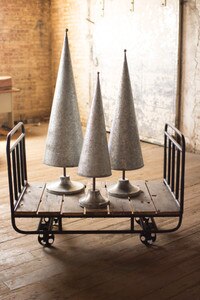 GALVANIZED TOPIARIES WITH BRASS DET