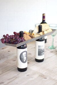 Galvanized Double Bottle Serving Topper