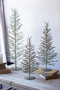set of three wire trees - antique brass