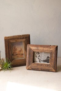 Set of 2 Recycled Wooden Photo Frames