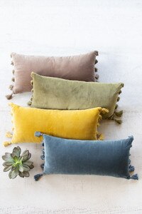 Lush Velvet Lumbar Pillow - Cobblestone