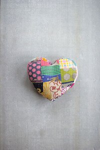 Recycled Kantha Heart Shaped Pillow