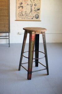 Recycled Metal Bar Stool