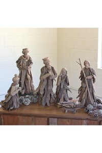 Six Piece Driftwood Nativity Set