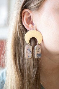 Brass and Acrylic Earrings