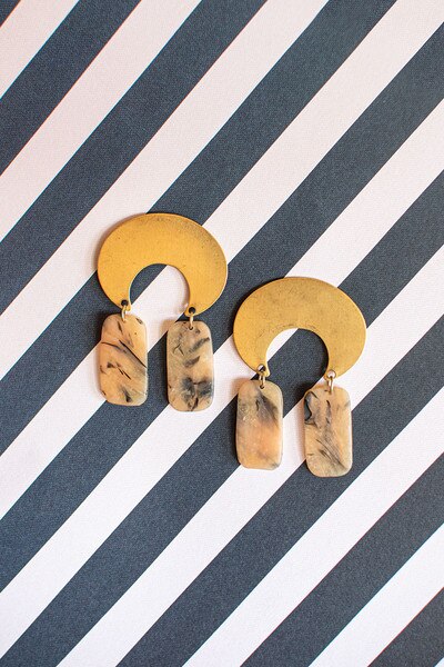 Brass and Acrylic Earrings