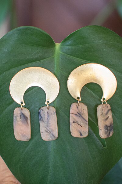 Brass and Acrylic Earrings