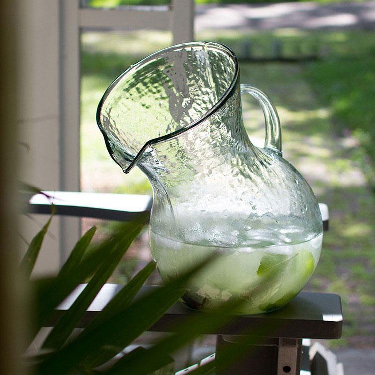 Large Glass Tilted Pitcher